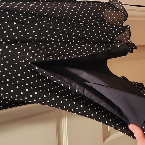 Polka Dot Swing Halter Faux Wrap Dress - Picture 5 of 7